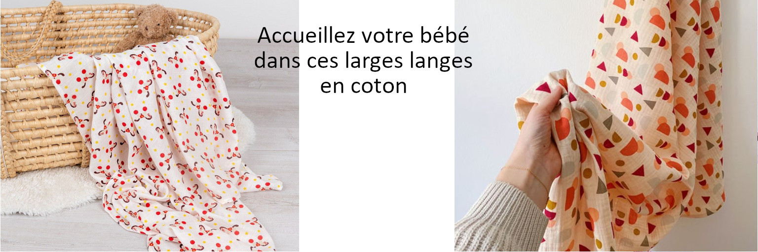 Accueillez votre bébé dans ces larges langes en coton